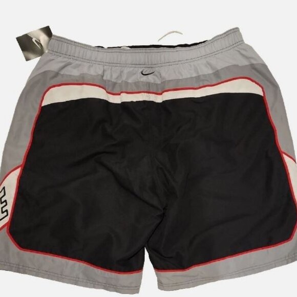 NIKE mens XXL Black and Gray Athletic Shorts Swim trunks w pocket mesh lined 2xl - Picture 2 of 8